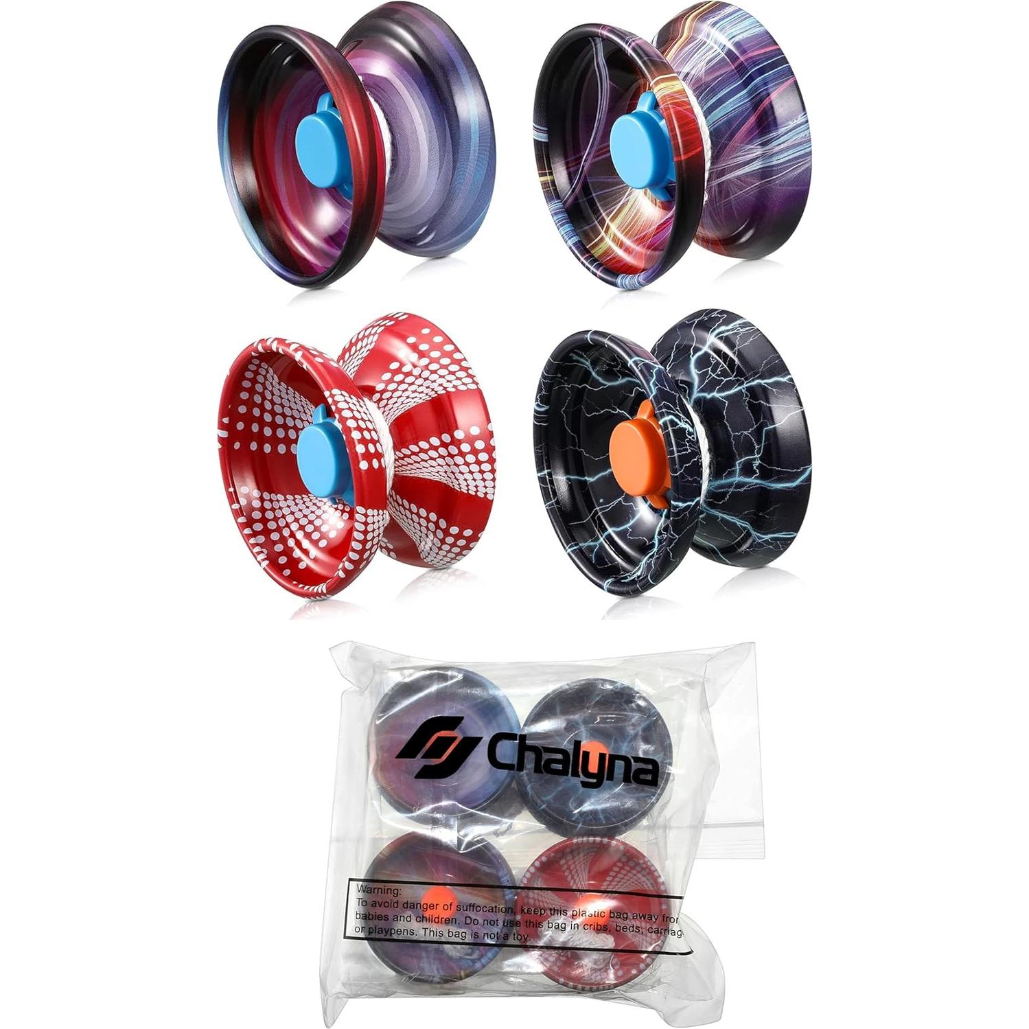 Yoyo Chalyna Responsable 4 Piezas Metal Trucos Niños