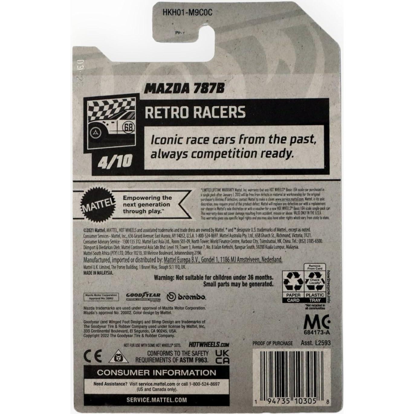 Hot Wheels Mazda 787B Escala 1:64 Corredores Retro