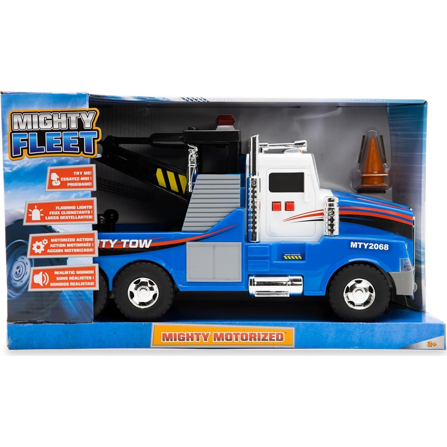 Camión de Remolque Motorizado Mighty Fleet - 38 cm con Luces y Sonidos