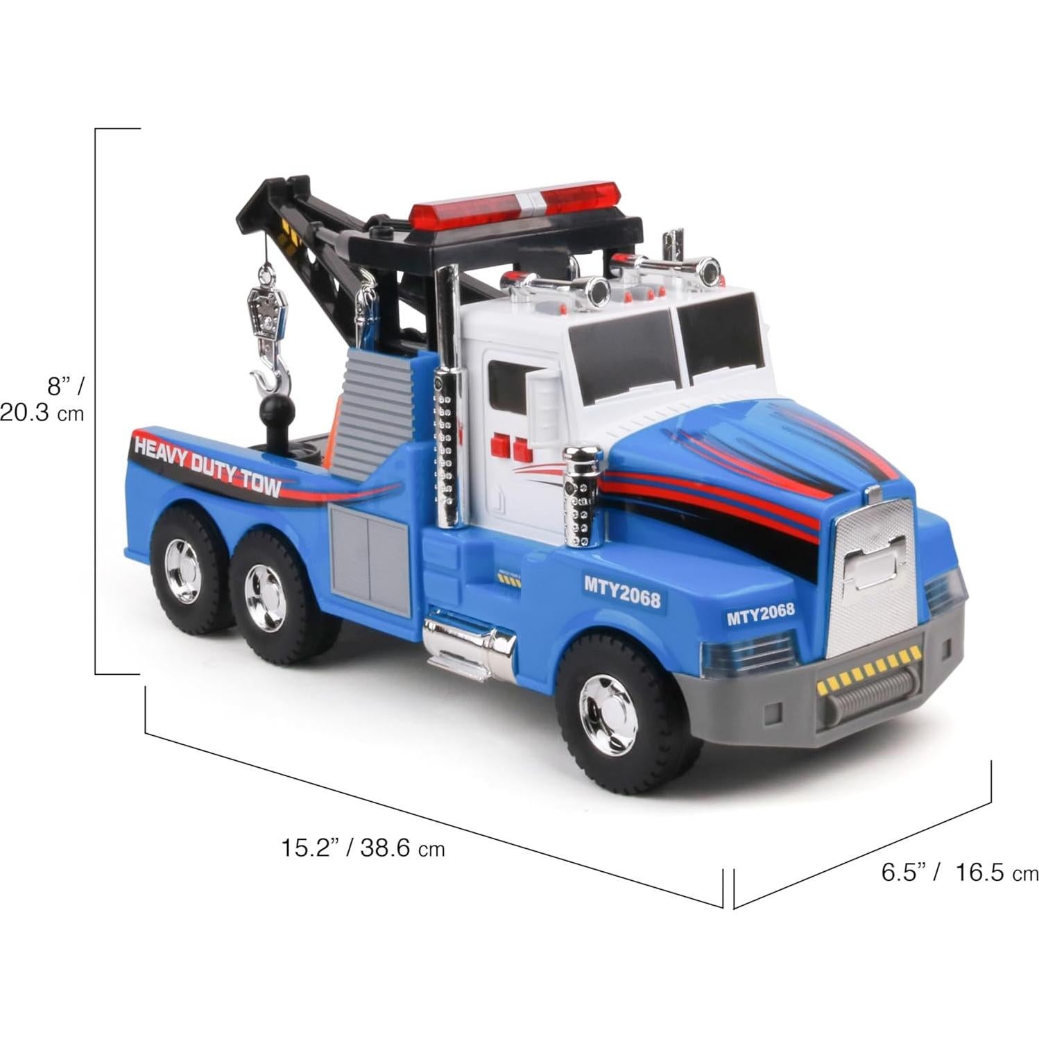 Camión de Remolque Motorizado Mighty Fleet - 38 cm con Luces y Sonidos