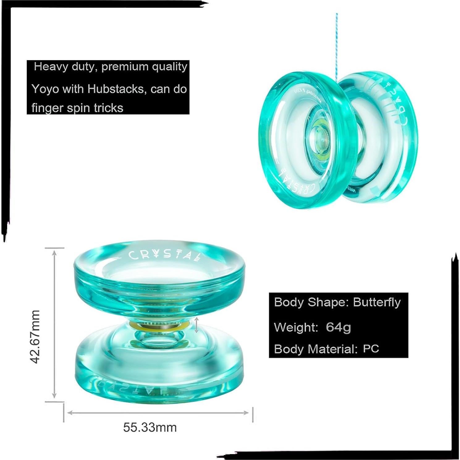 Yoyo Magic K2 Verde Cristal - Ideal para Niños y Principiantes