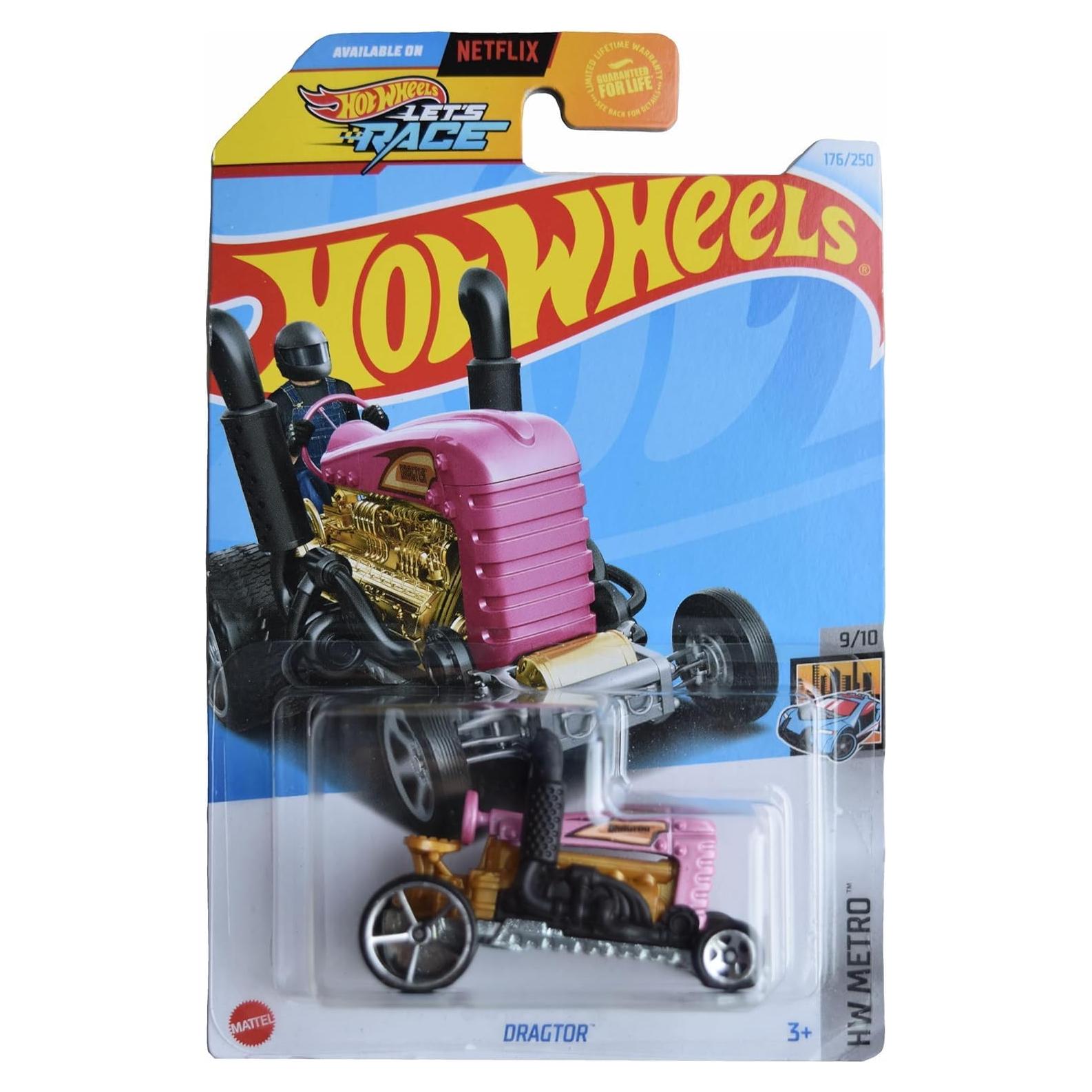 Auto de colección Hot Wheels Dragtor Rosa 1:64 Mattel