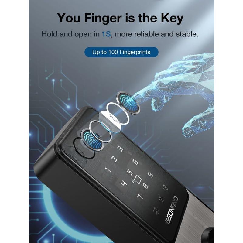 Cerradura Inteligente GEONFINO S1pro Huella Dactilar Negra