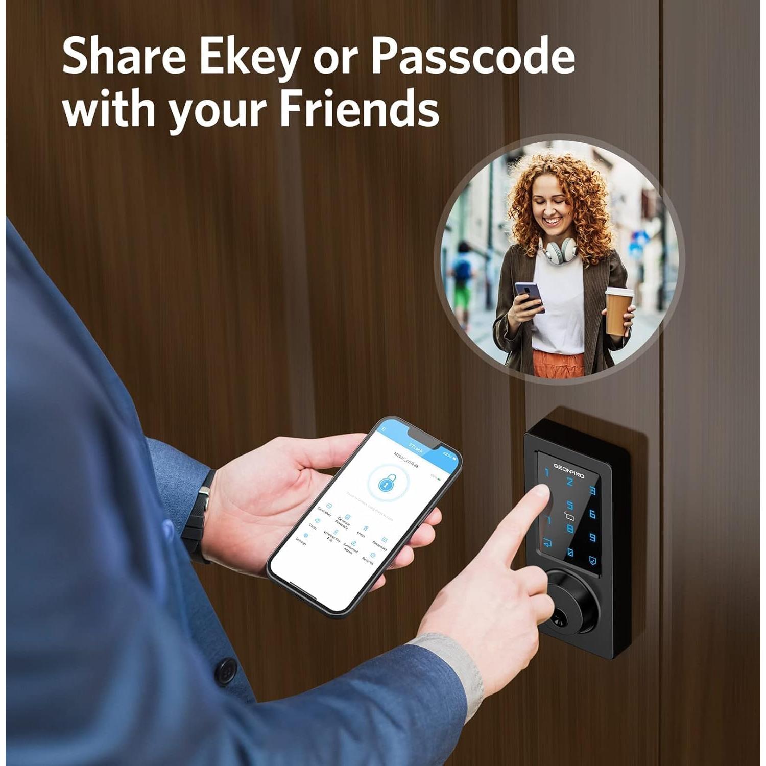 Cerradura Inteligente GEONFINO S1pro Huella Dactilar Negra