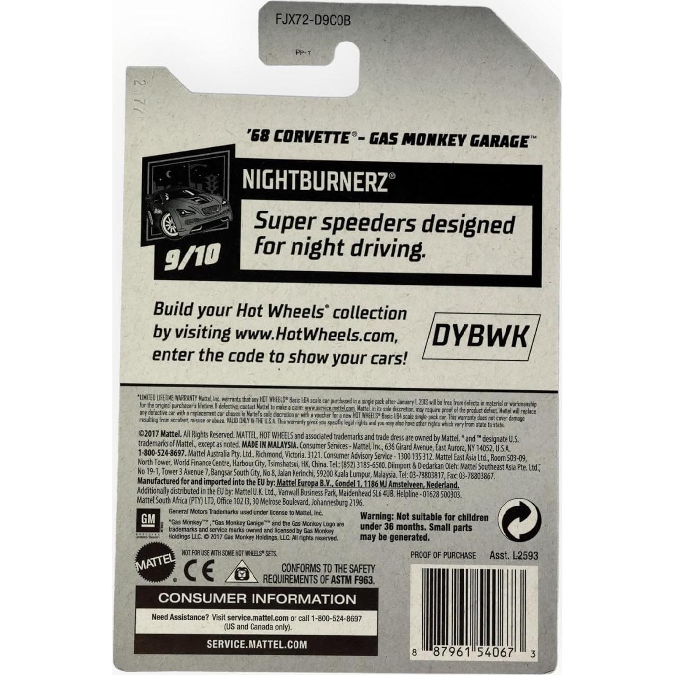 Hot Wheels Die-Cast 2018 Corvette Gas Monkey Garage Azul