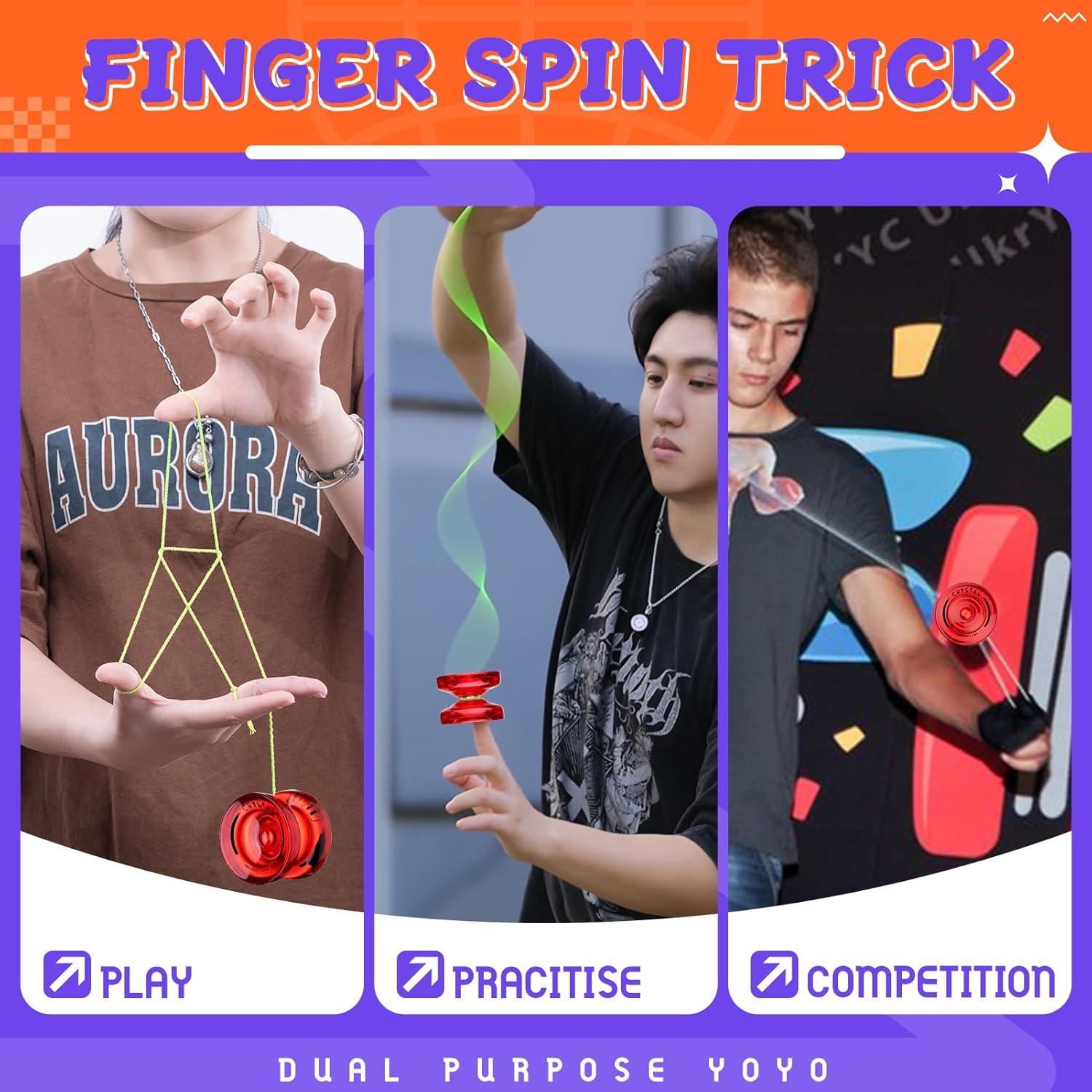 Yoyo Profesional K2 Cristal Rojo para Niños + Accesorios