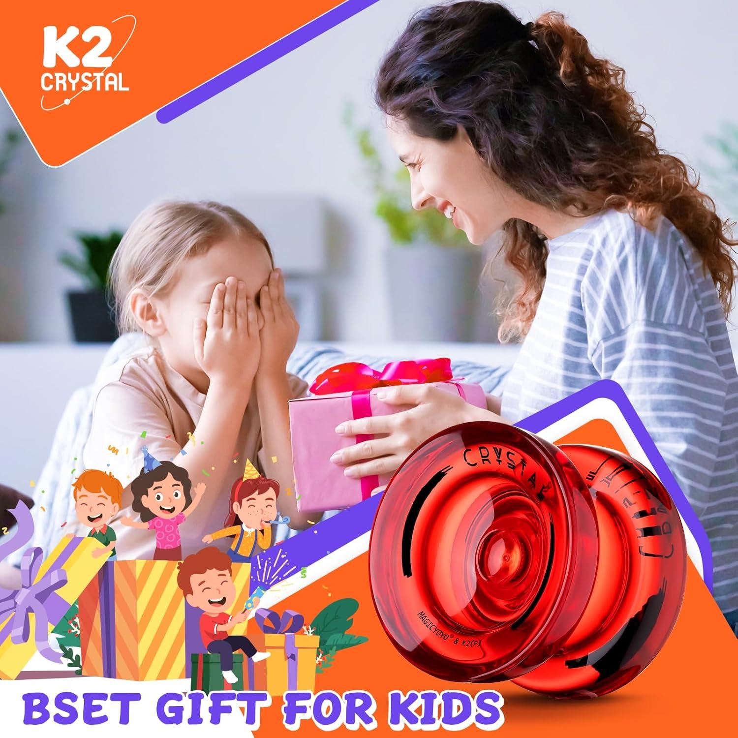 Yoyo Profesional K2 Cristal Rojo para Niños + Accesorios