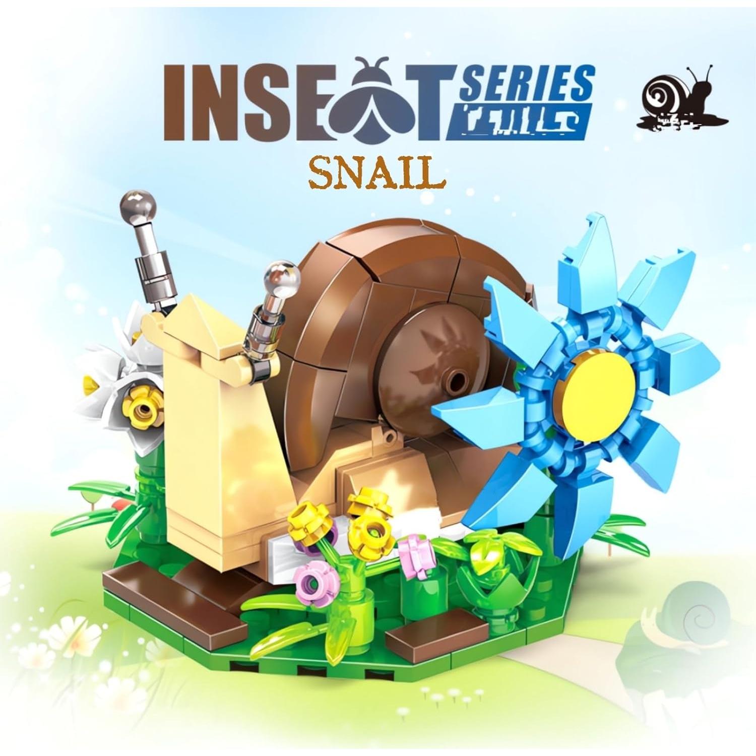 Set de Construcción de Insectos WULOBOOI - Caracol y Flores 134 Piezas