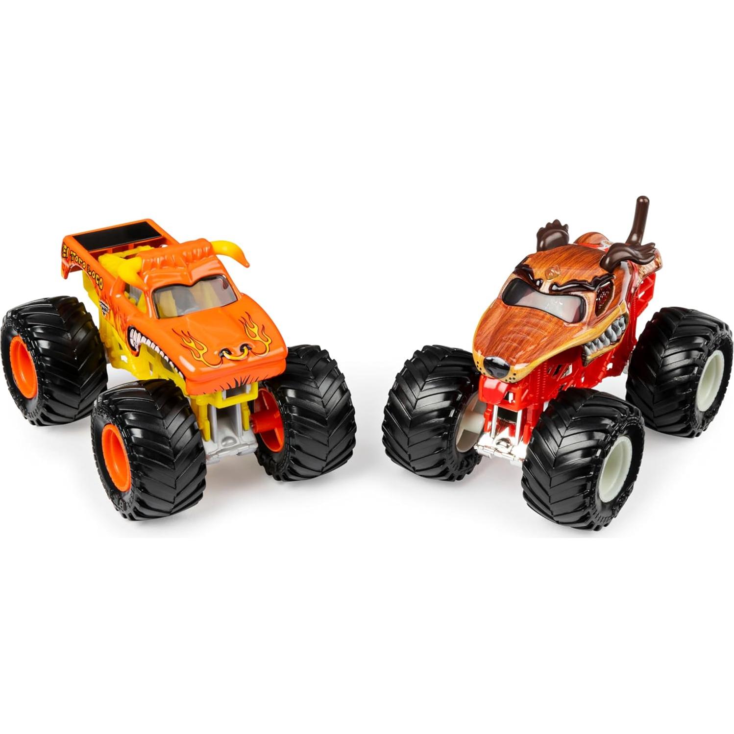 Paquete Doble Camiones Monstruo Monster Jam El Toro Loco y Monster Mutt 1:64