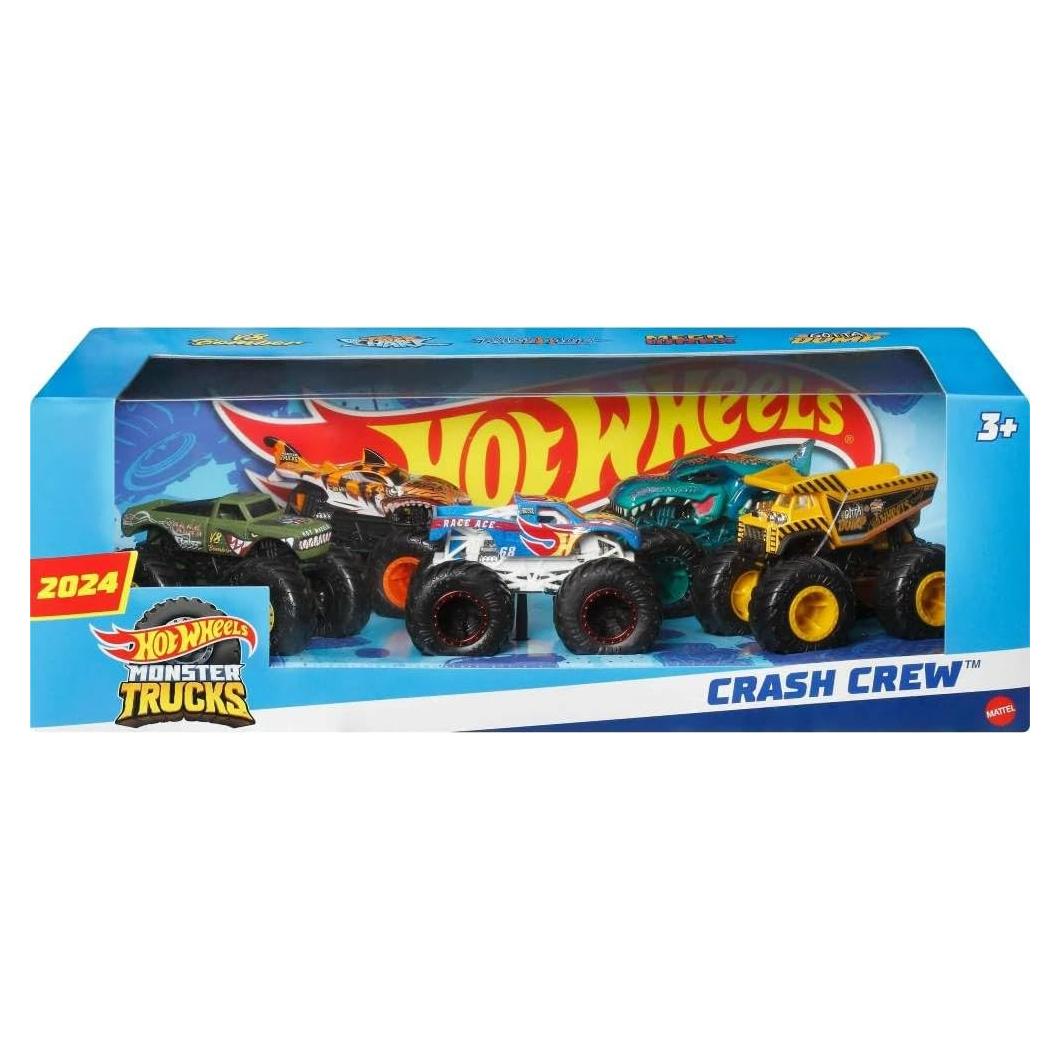 Hot Wheels Monster Trucks Paquete 5 Vehículos Tiger Shark y más
