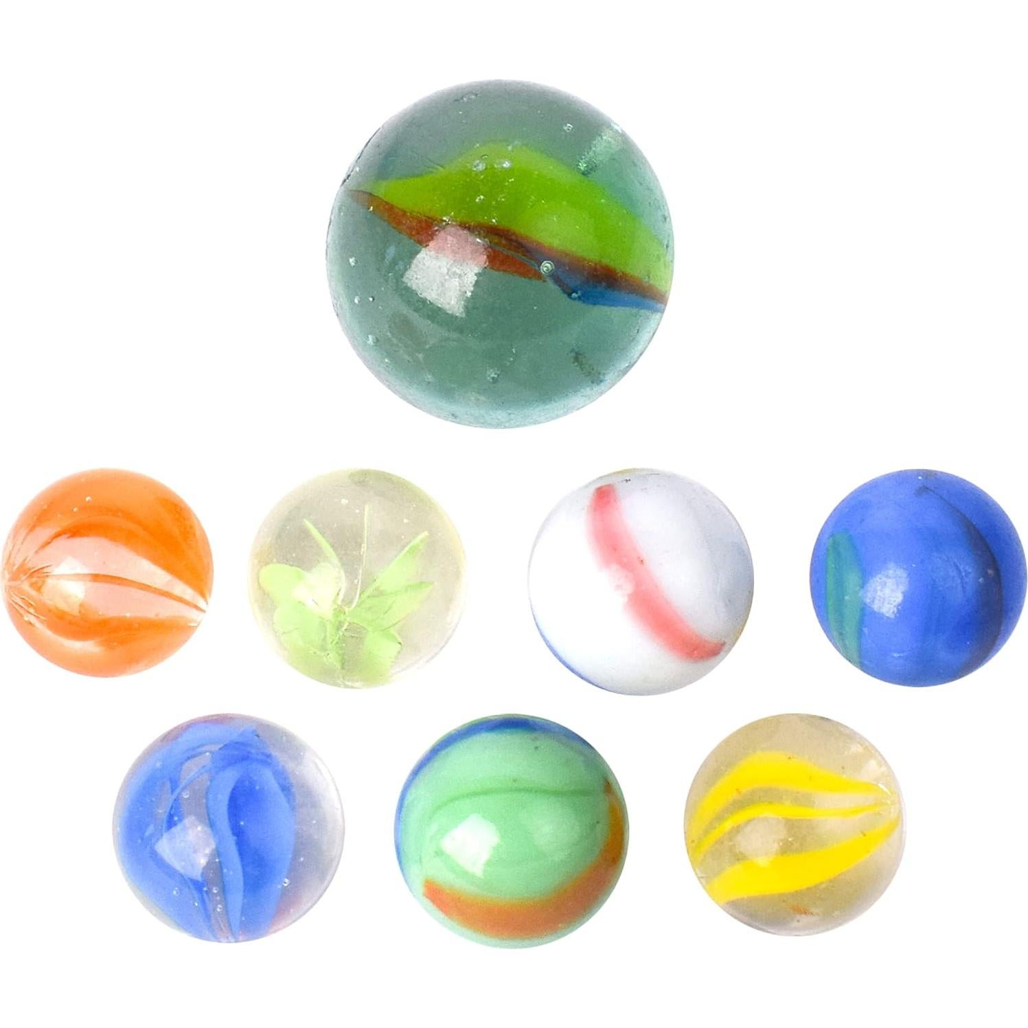 Canicas de Vidrio Coloridas Entretenimiento Días Soleados 50 Pzas