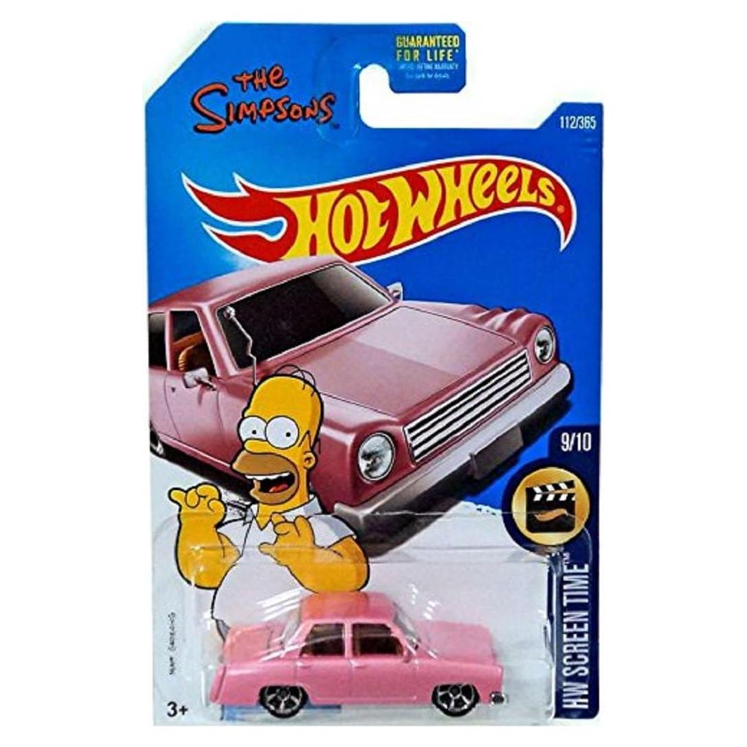 Hot Wheels Coche Familiar de Los Simpsons Rosa 1:64
