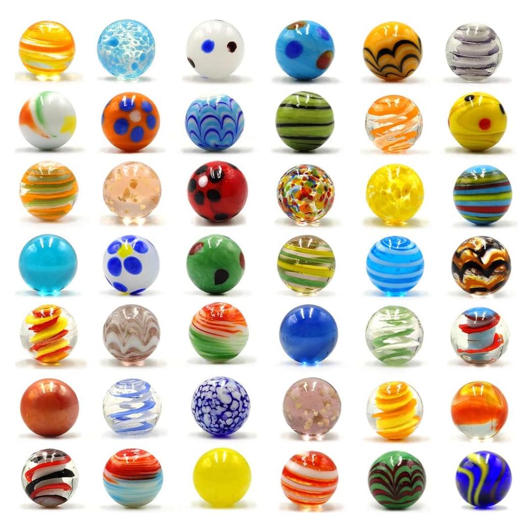 42 Canicas de Vidrio DSHMIXIA Brillantes y Coloridas