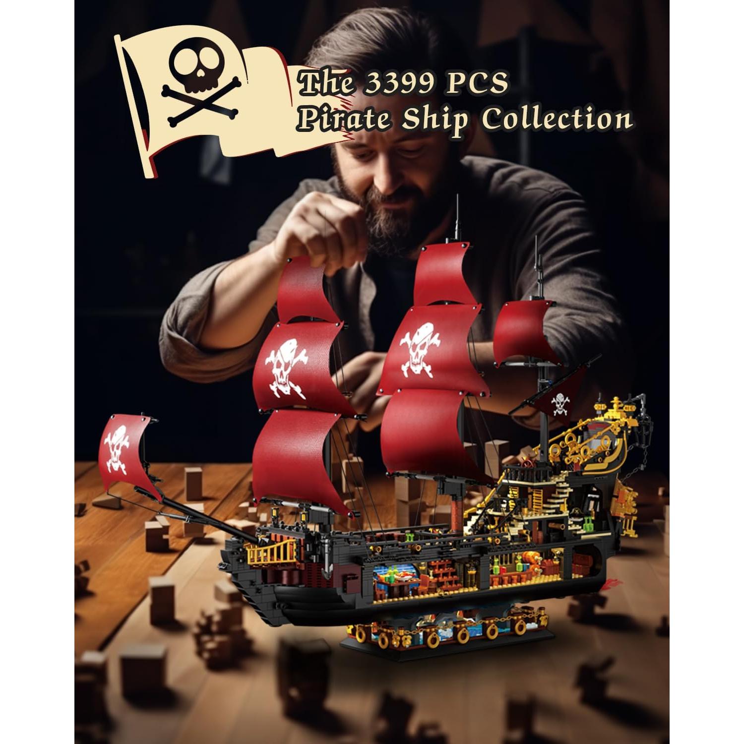 Kit de Construcción Barco Pirata BrickTribe 3399 PCS
