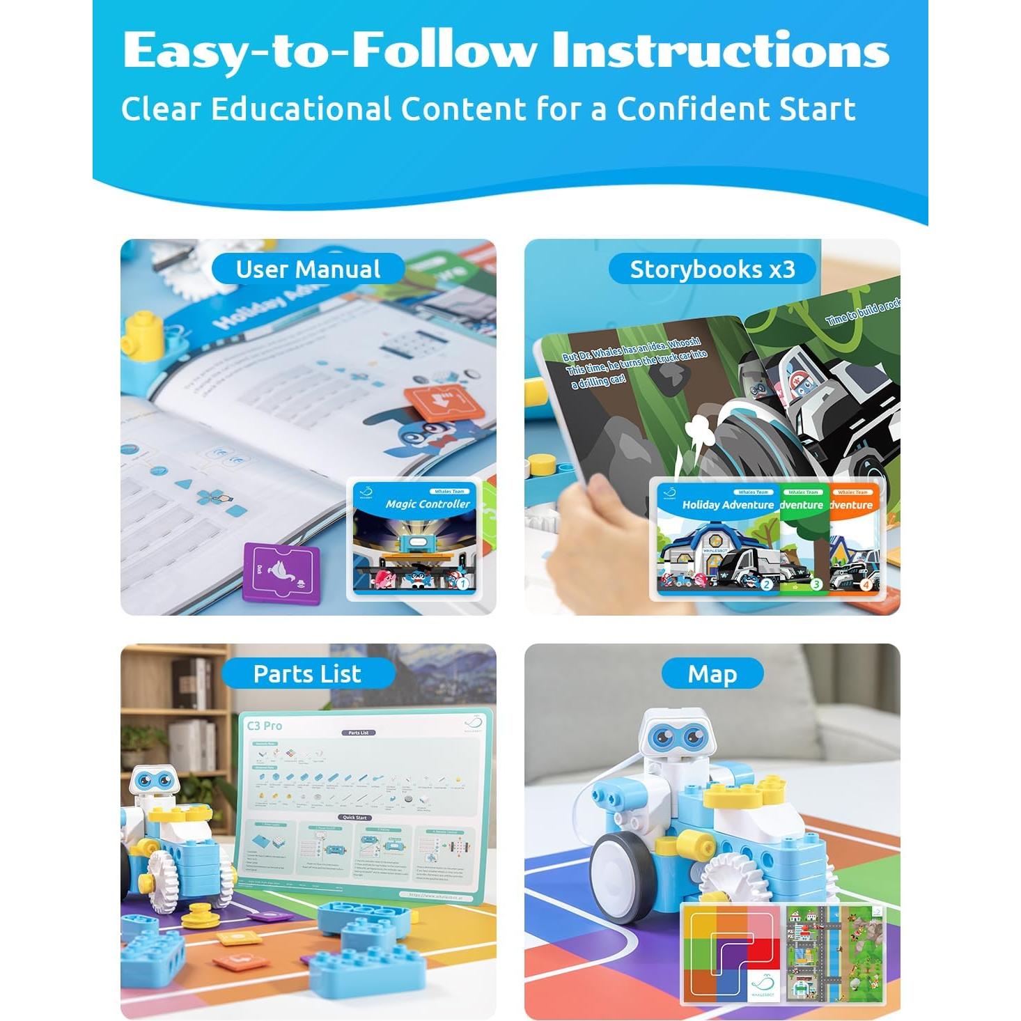 Kit de Robot de Programación WhalesBot C3 Pro 12 en 1 para Niños 4+