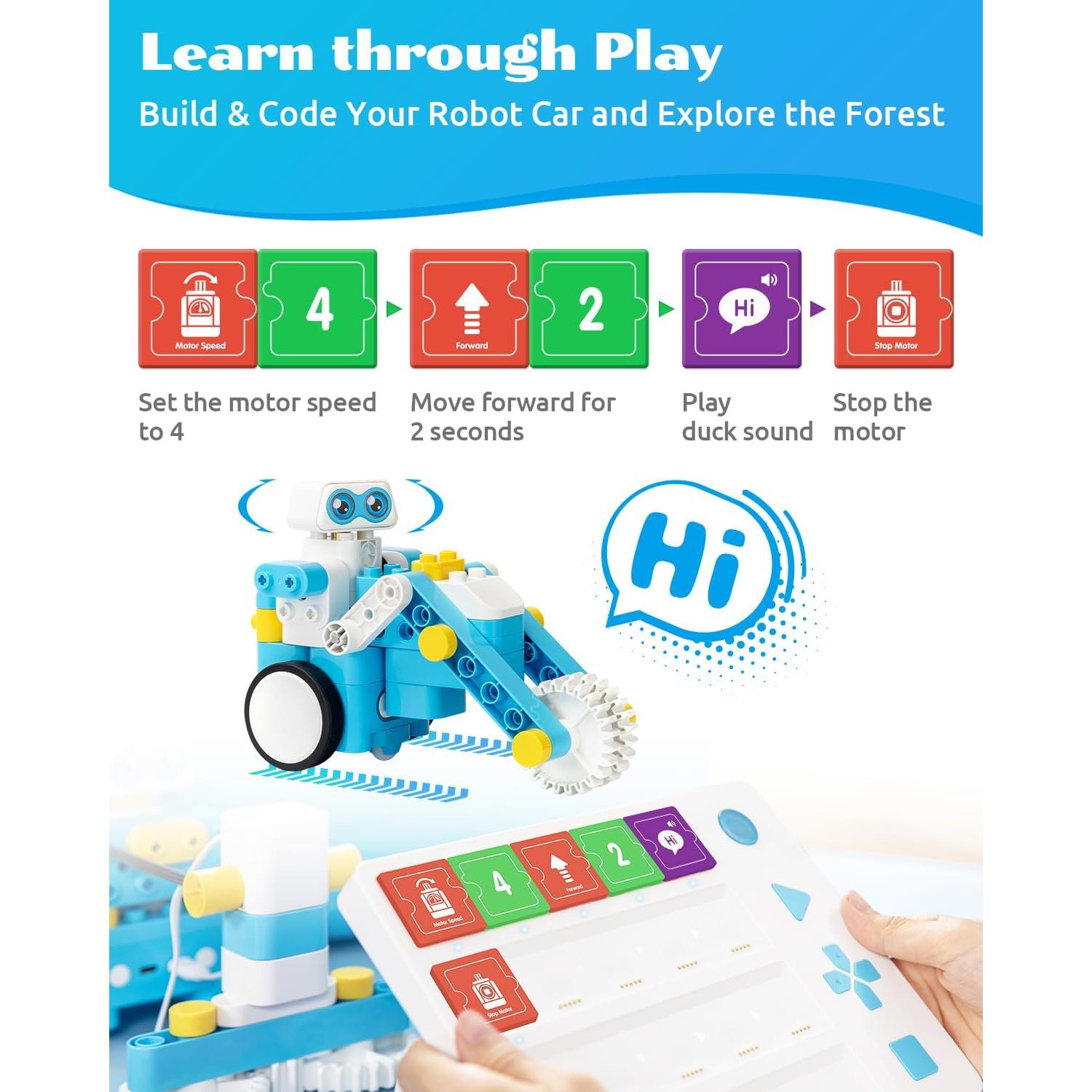 Kit de Robot de Programación WhalesBot C3 Pro 12 en 1 para Niños 4+