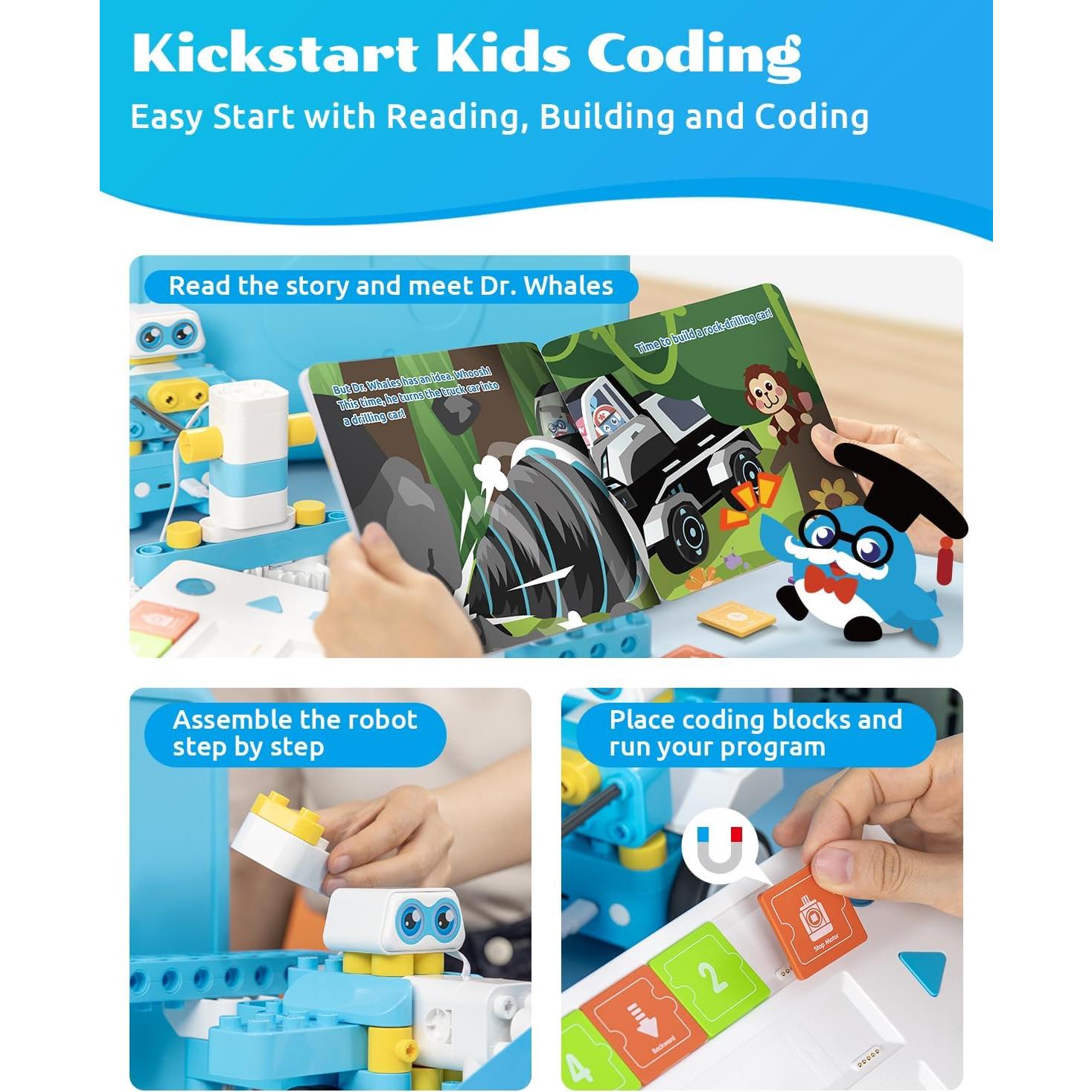 Kit de Robot de Programación WhalesBot C3 Pro 12 en 1 para Niños 4+