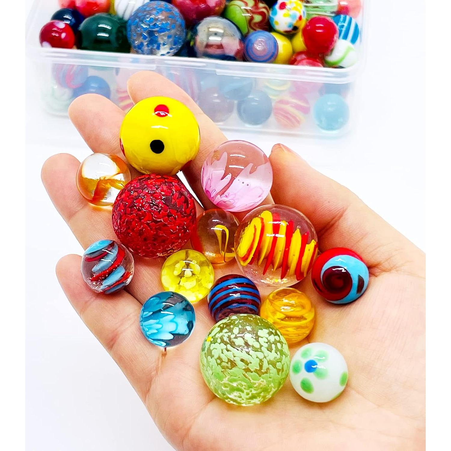100 Canicas de Vidrio Miutrue Brillantes y Coloridas