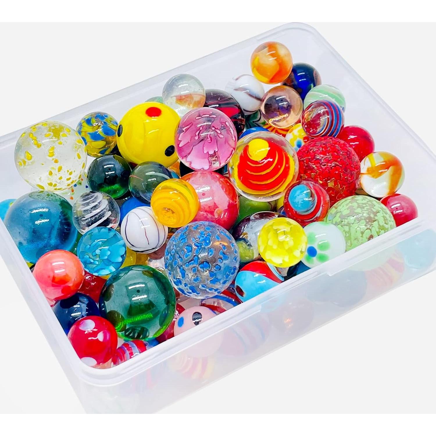 100 Canicas de Vidrio Miutrue Brillantes y Coloridas