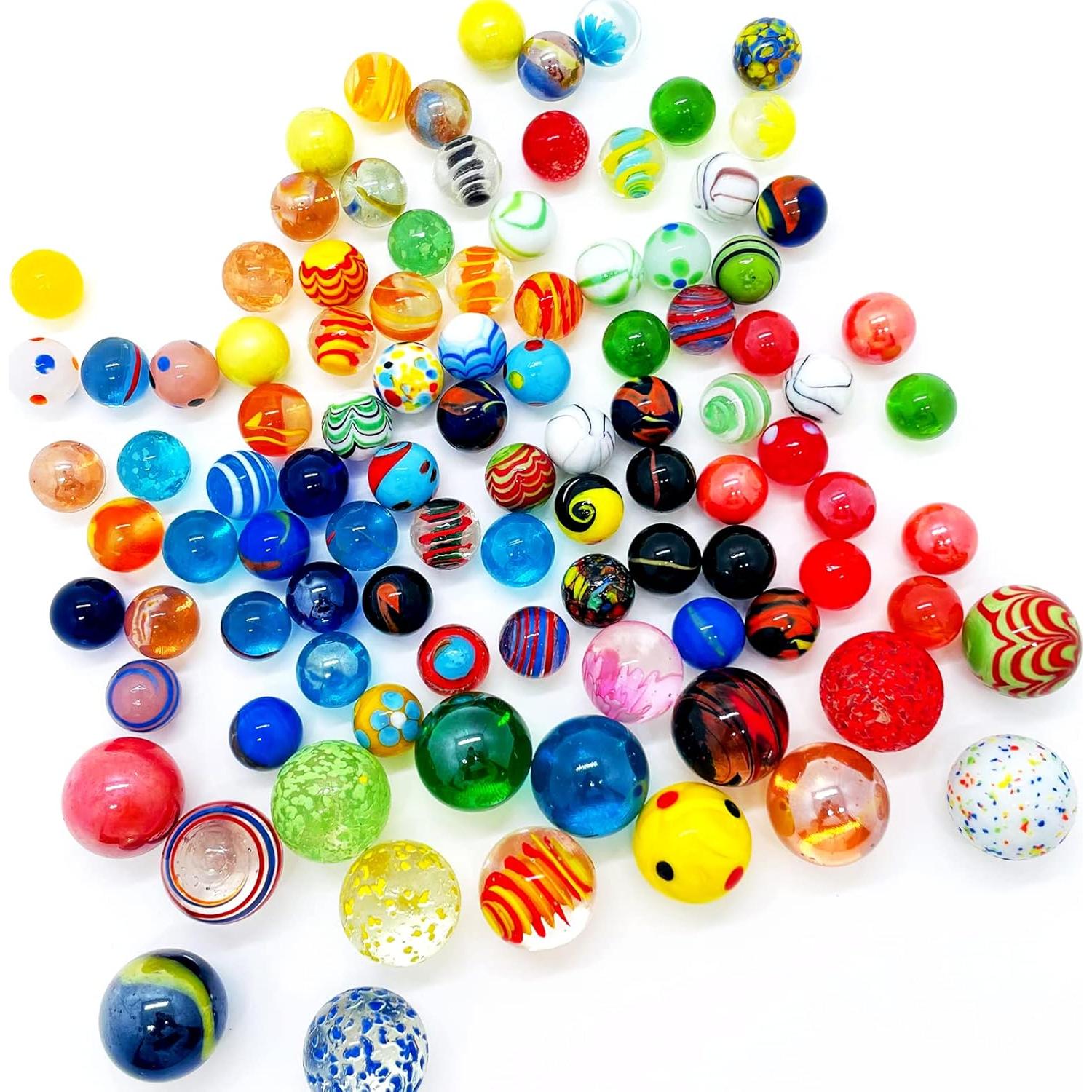 100 Canicas de Vidrio Miutrue Brillantes y Coloridas