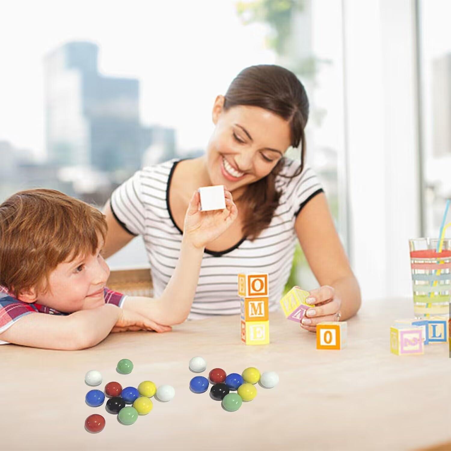 60 Canicas de Vidrio HNXAZG 1.60 cm 6 Colores Diversión