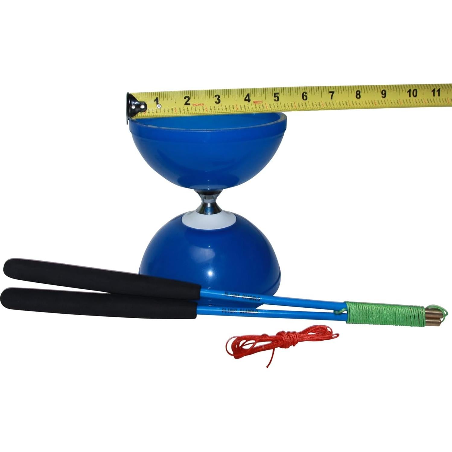 Diabolo Chino Flight Pro 12.7 cm Azul con Palos Carbono