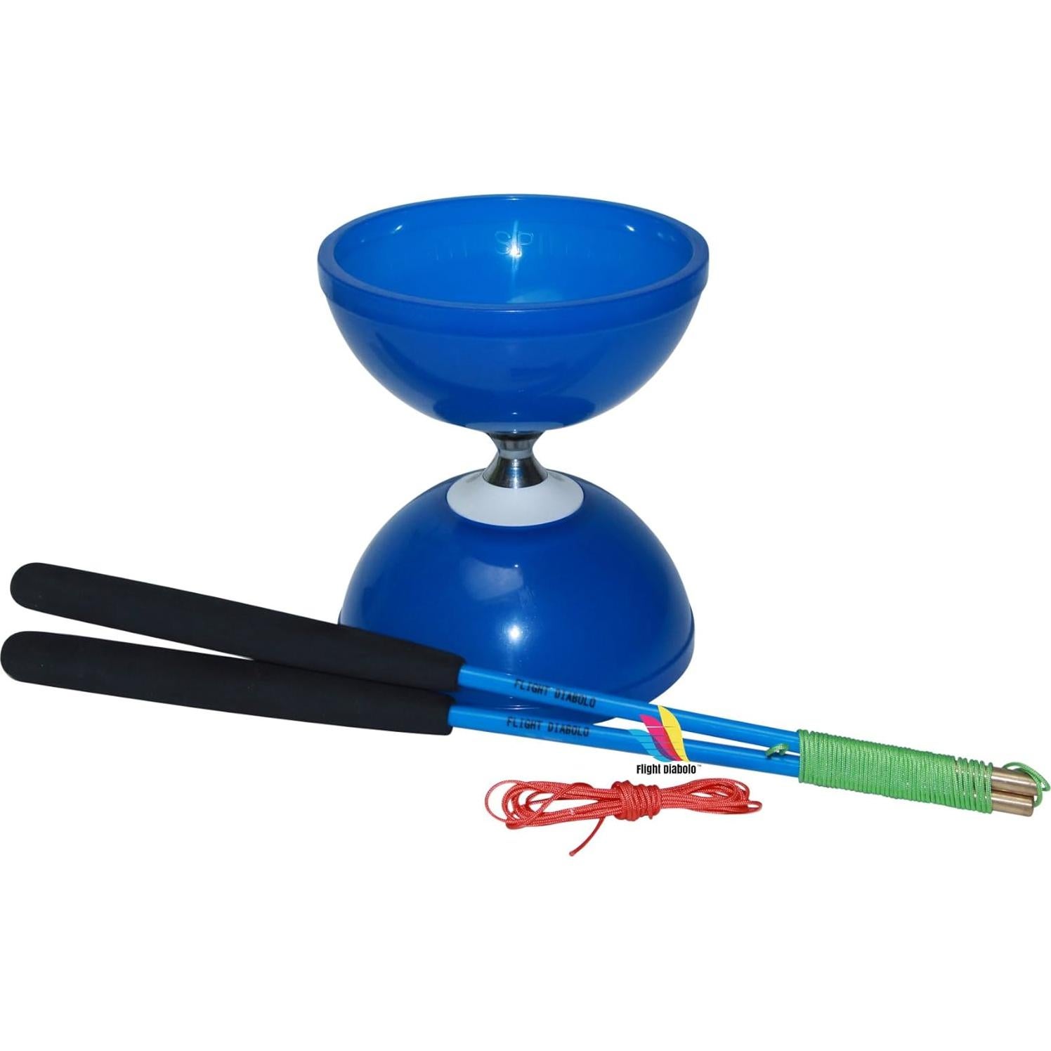Diabolo Chino Flight Pro 12.7 cm Azul con Palos Carbono