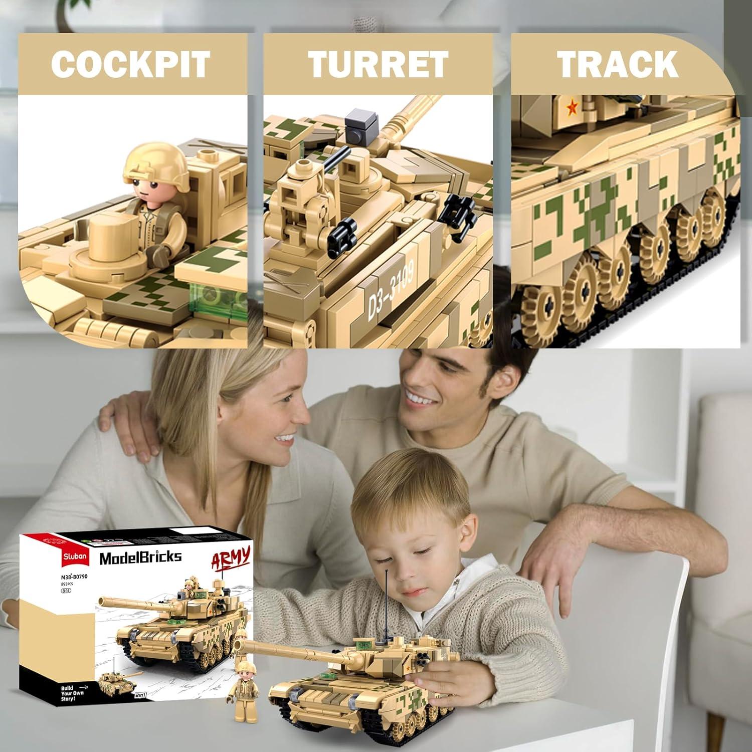 Tanque de Batalla 99A 96B Sluban 893 Piezas 2 Minifiguras