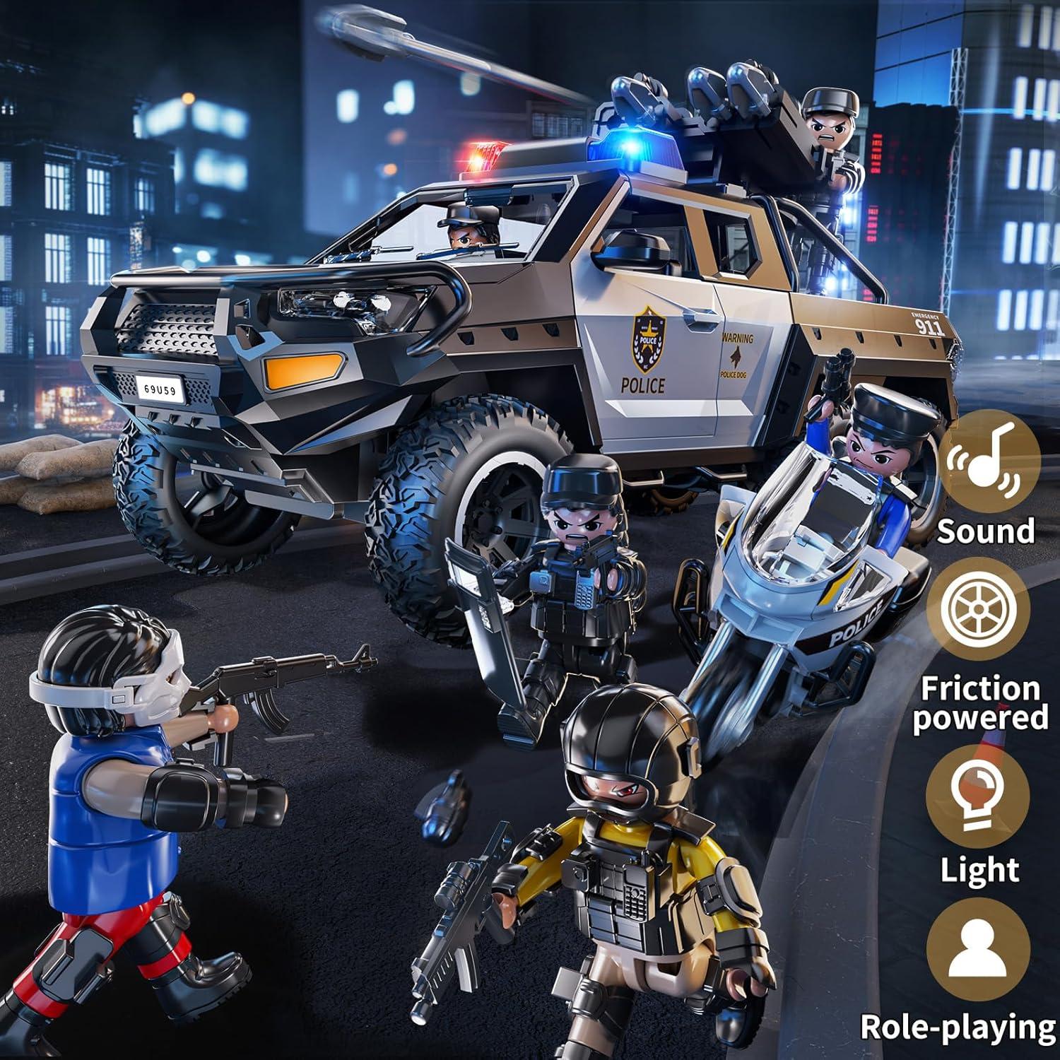 Coche de Policía Juguete MSKOLER con Luz y Sonido 33.4cm