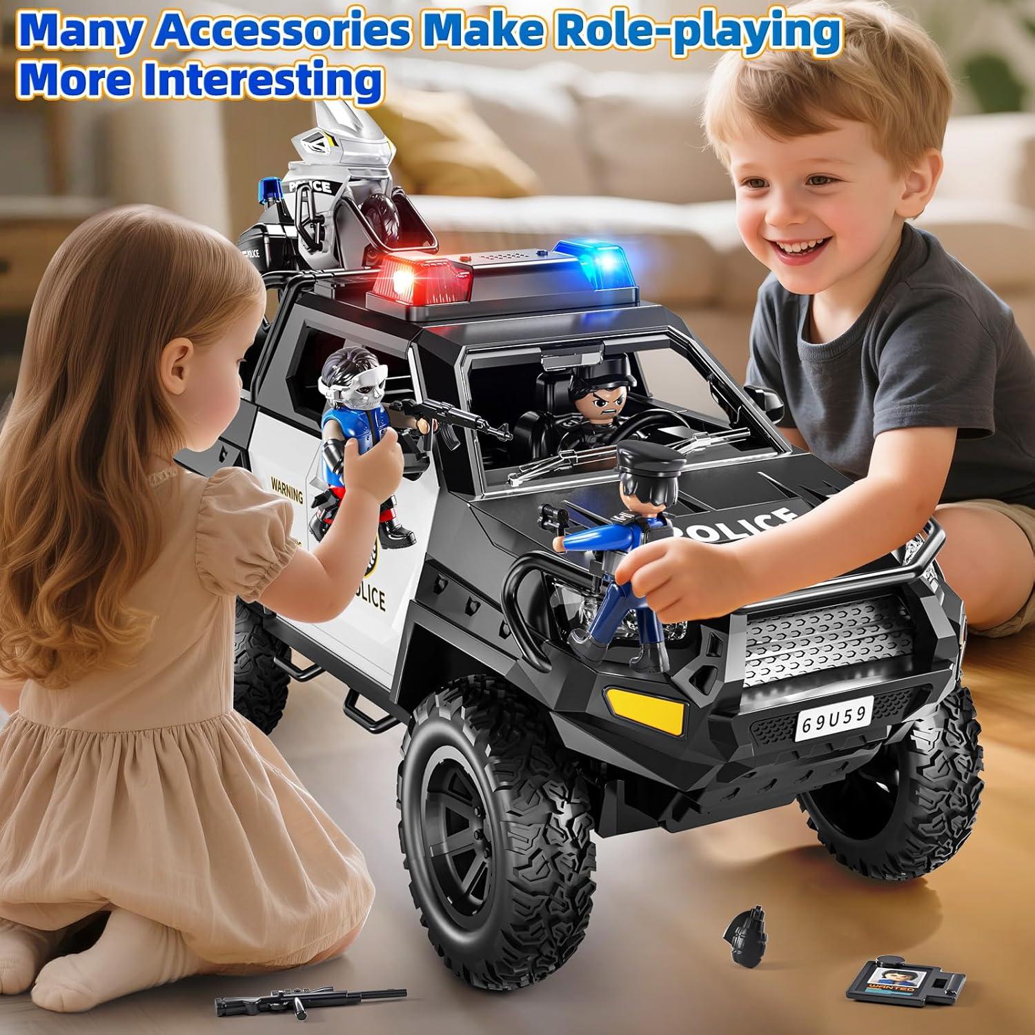 Coche de Policía Juguete MSKOLER con Luz y Sonido 33.4cm