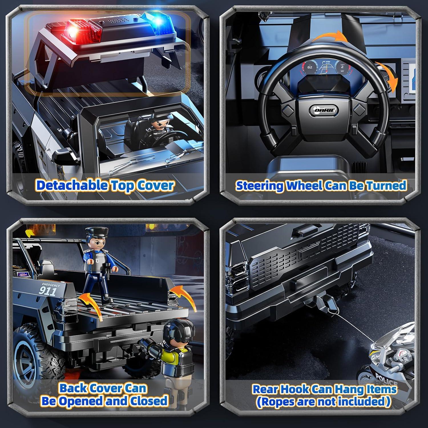 Coche de Policía Juguete MSKOLER con Luz y Sonido 33.4cm