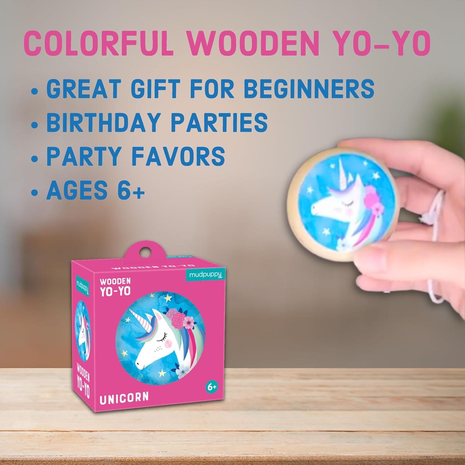 Yo-Yo de Madera Mudpuppy Unicornio para Niños + Ajustable