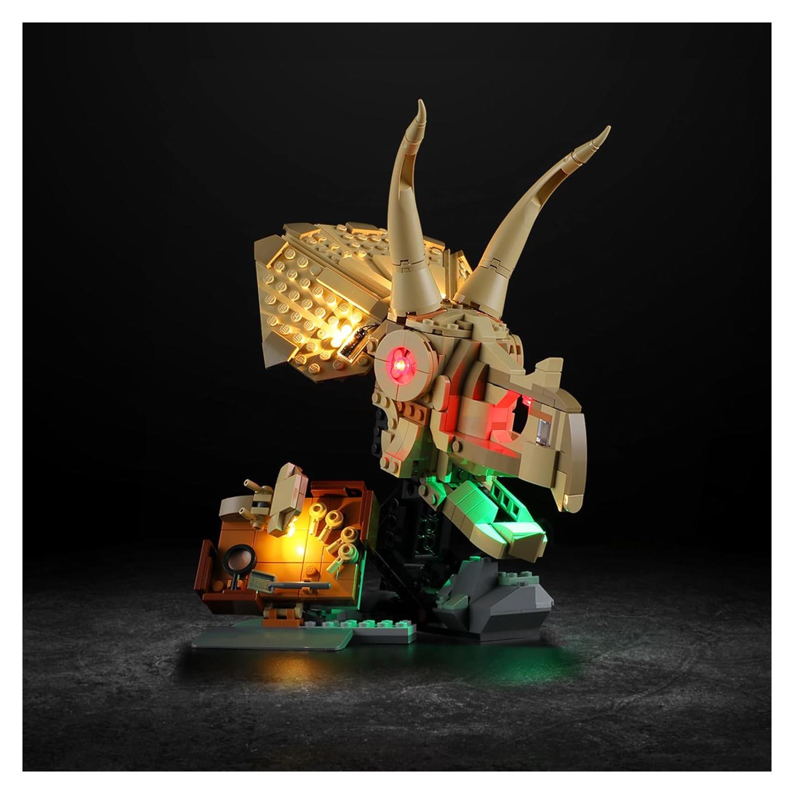 Luz LED Vaodest para Lego 76969 Fósiles Triceratops 15.24cm