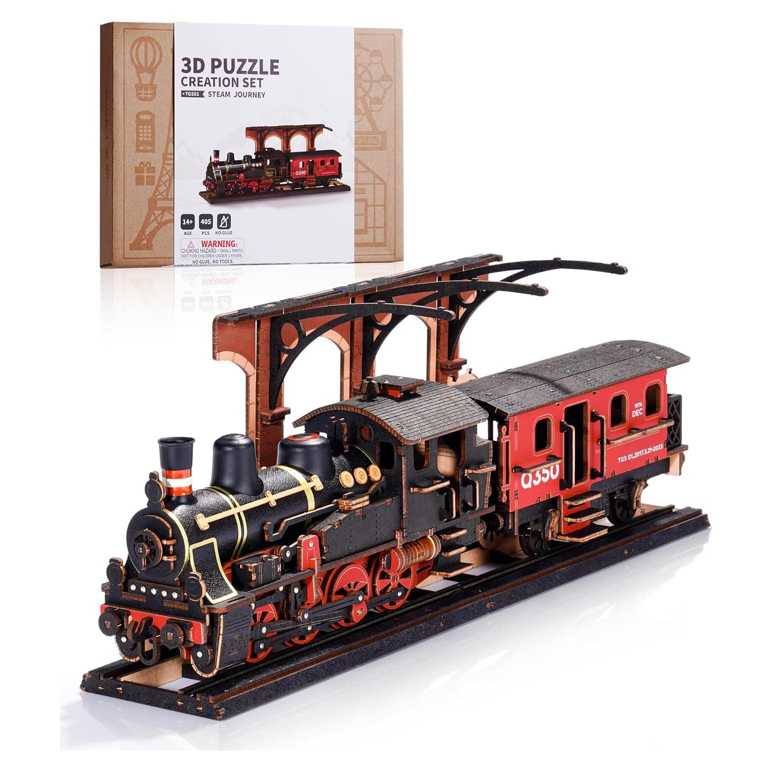 Rompecabezas 3D Tren de Vapor - Idea de Regalos Únicos, 405 Piezas