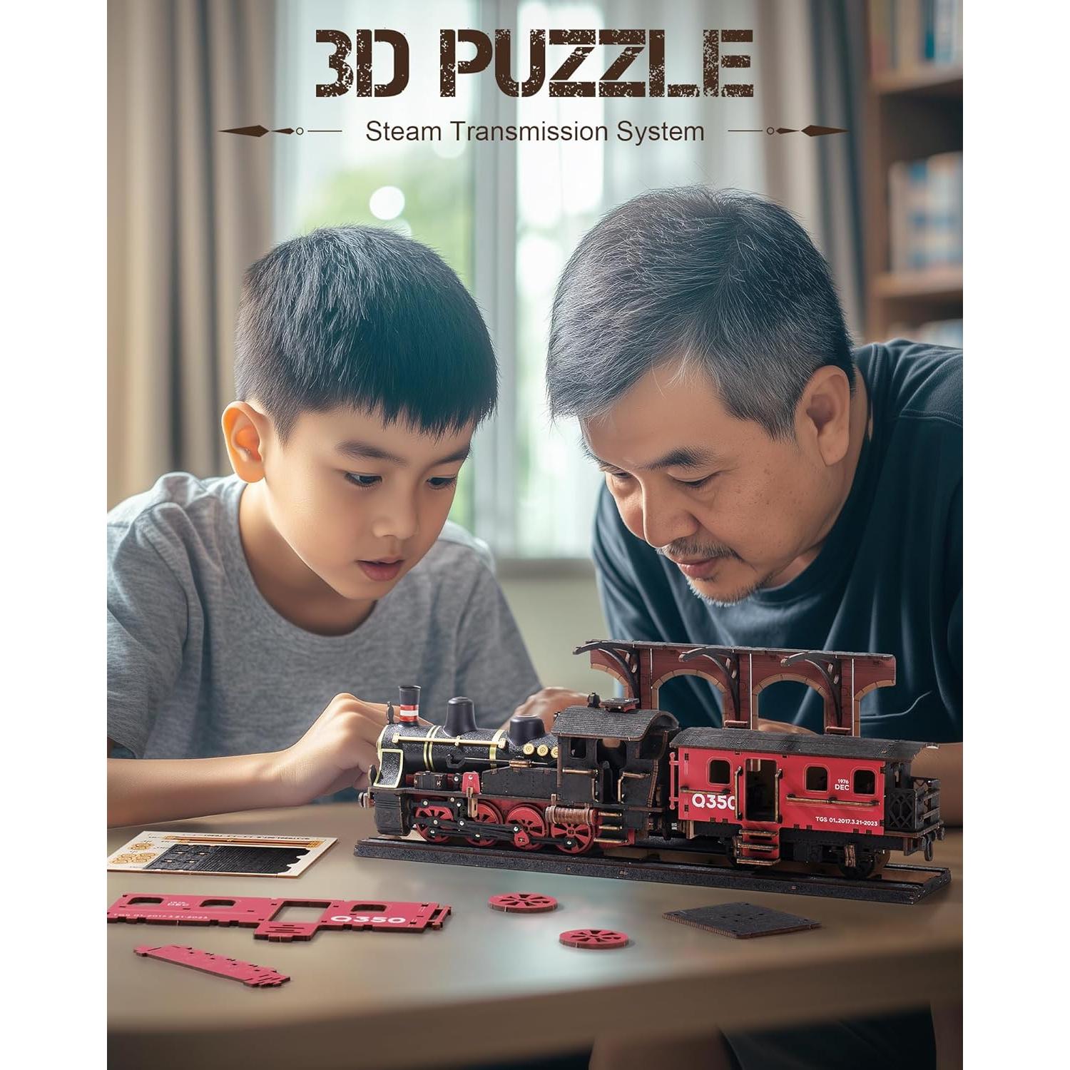 Rompecabezas 3D Tren de Vapor - Idea de Regalos Únicos, 405 Piezas