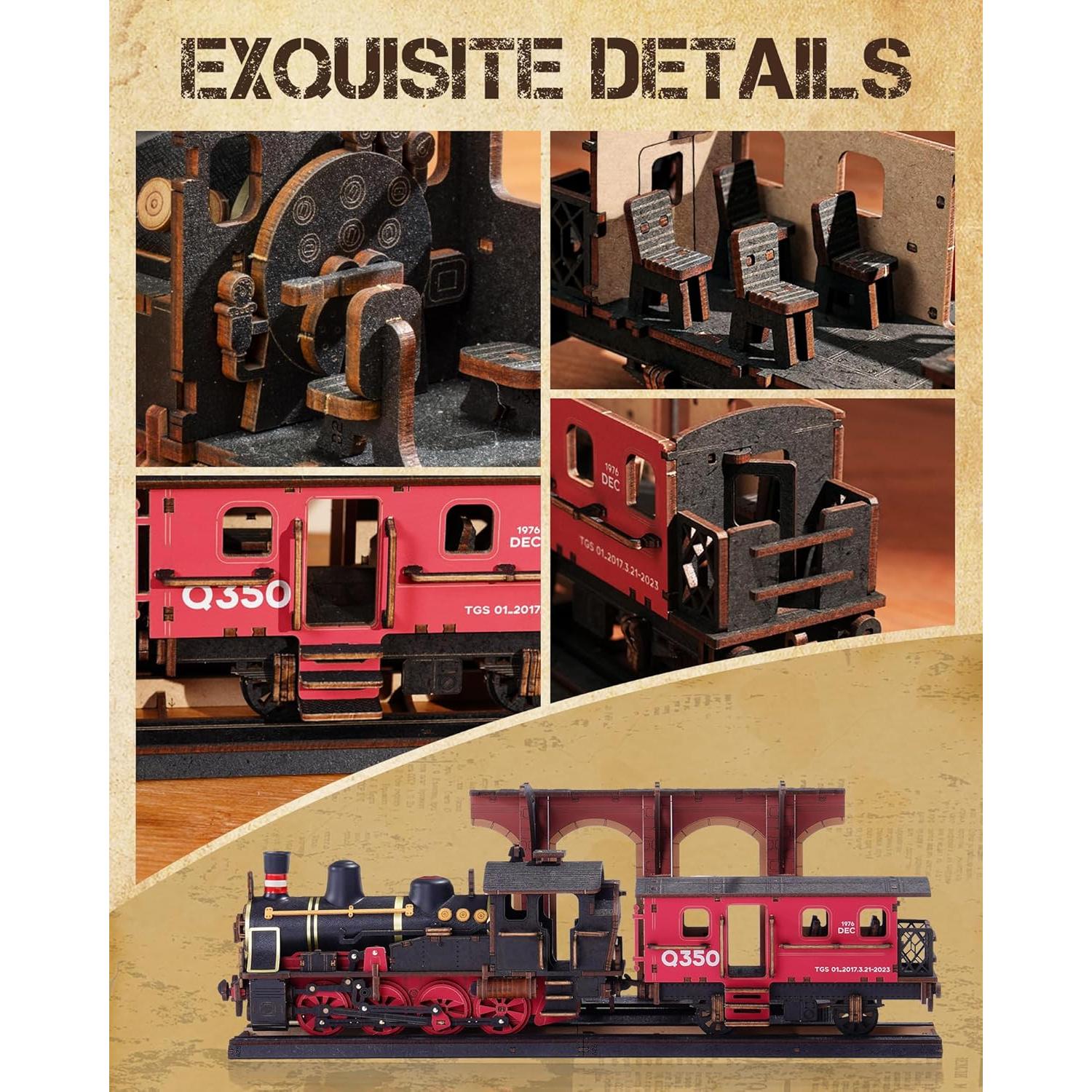 Rompecabezas 3D Tren de Vapor - Idea de Regalos Únicos, 405 Piezas