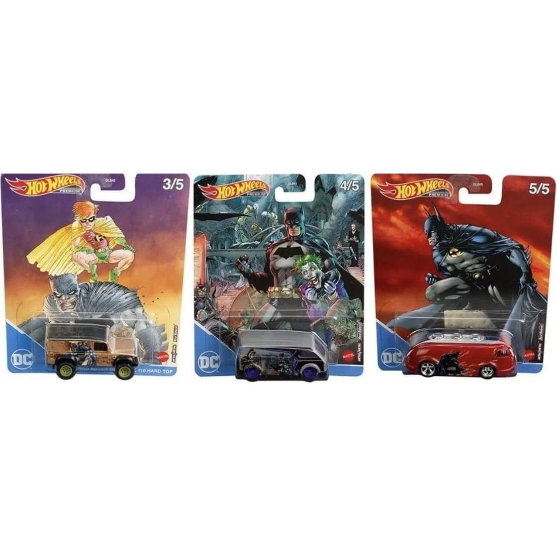 Conjunto de 5 Autos de Batman Hot Wheels Premium 1:64