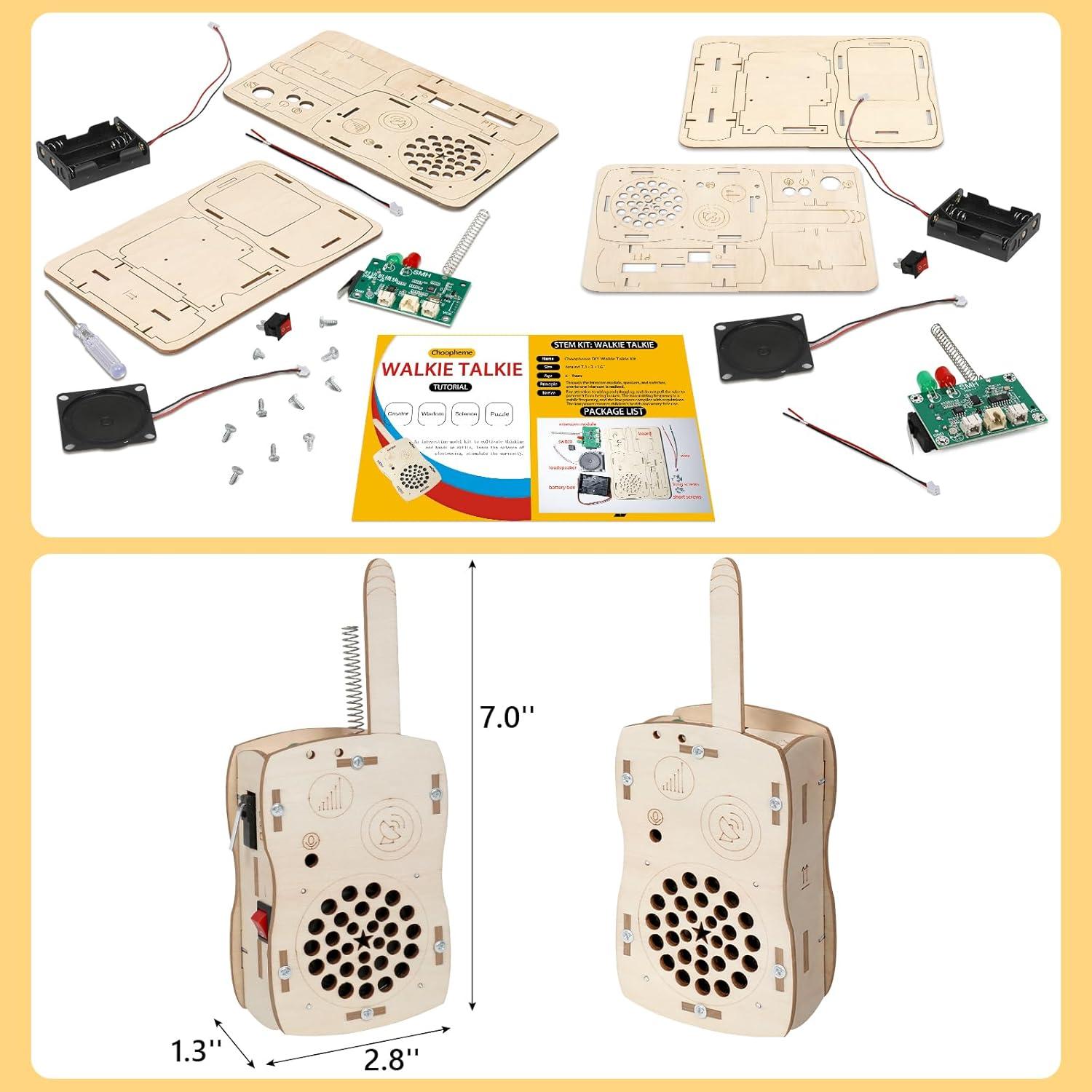 Walkie Talkies STEM Yuanyi para Niños 8-12 Años Kit Electrónica