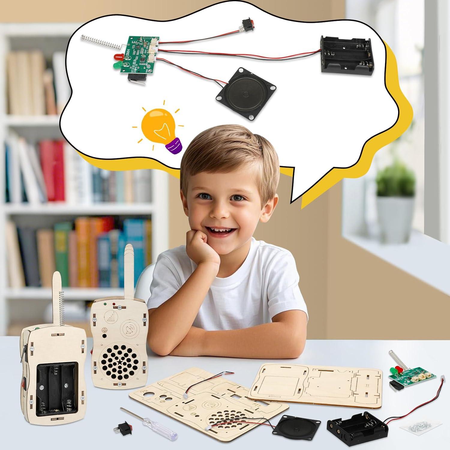 Walkie Talkies STEM Yuanyi para Niños 8-12 Años Kit Electrónica