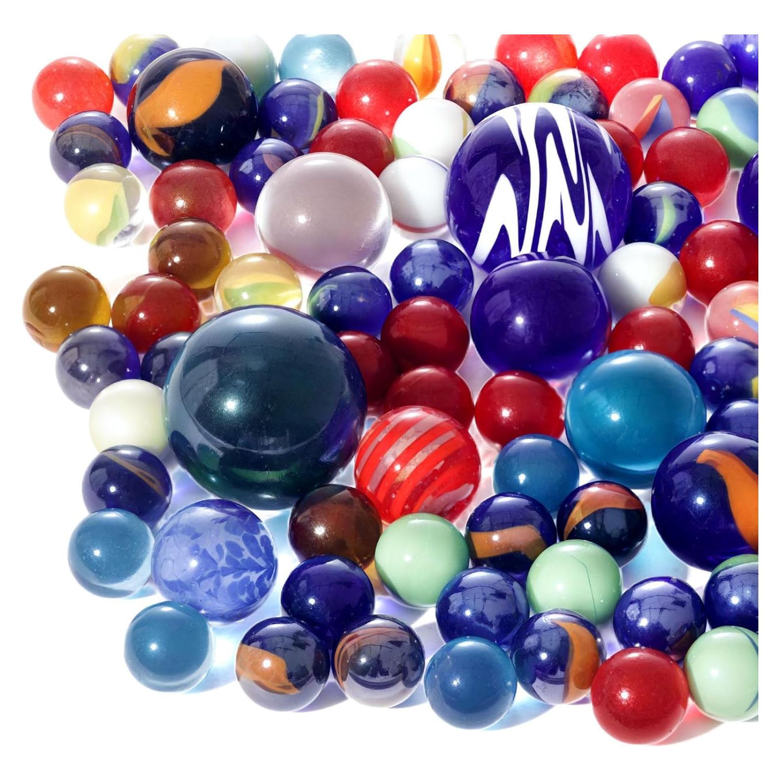 Canicas de Vidrio 85PCS SallyFashion con Bolsa - Tamaños Variados