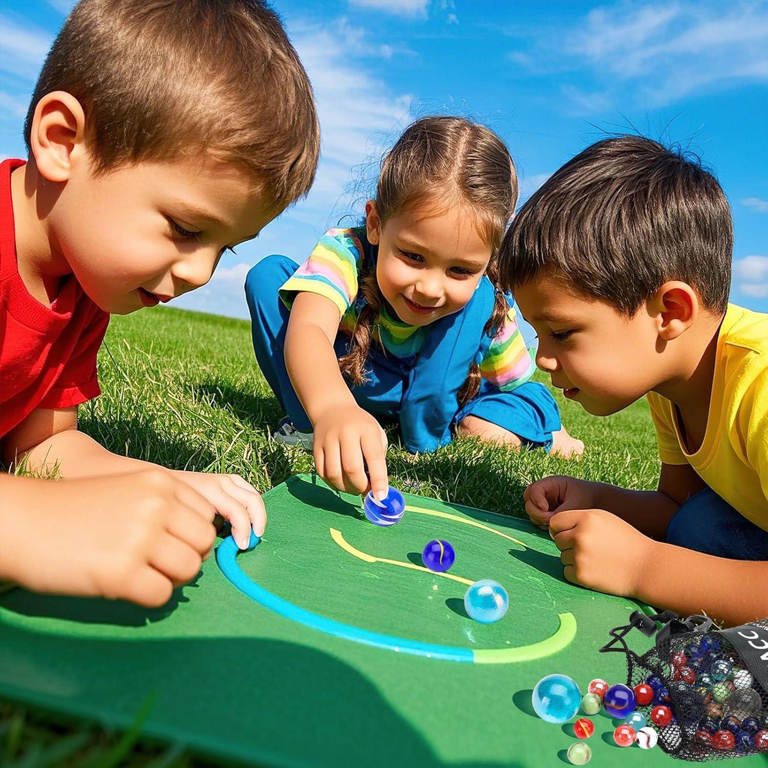 Canicas de Vidrio 85PCS SallyFashion con Bolsa - Tamaños Variados