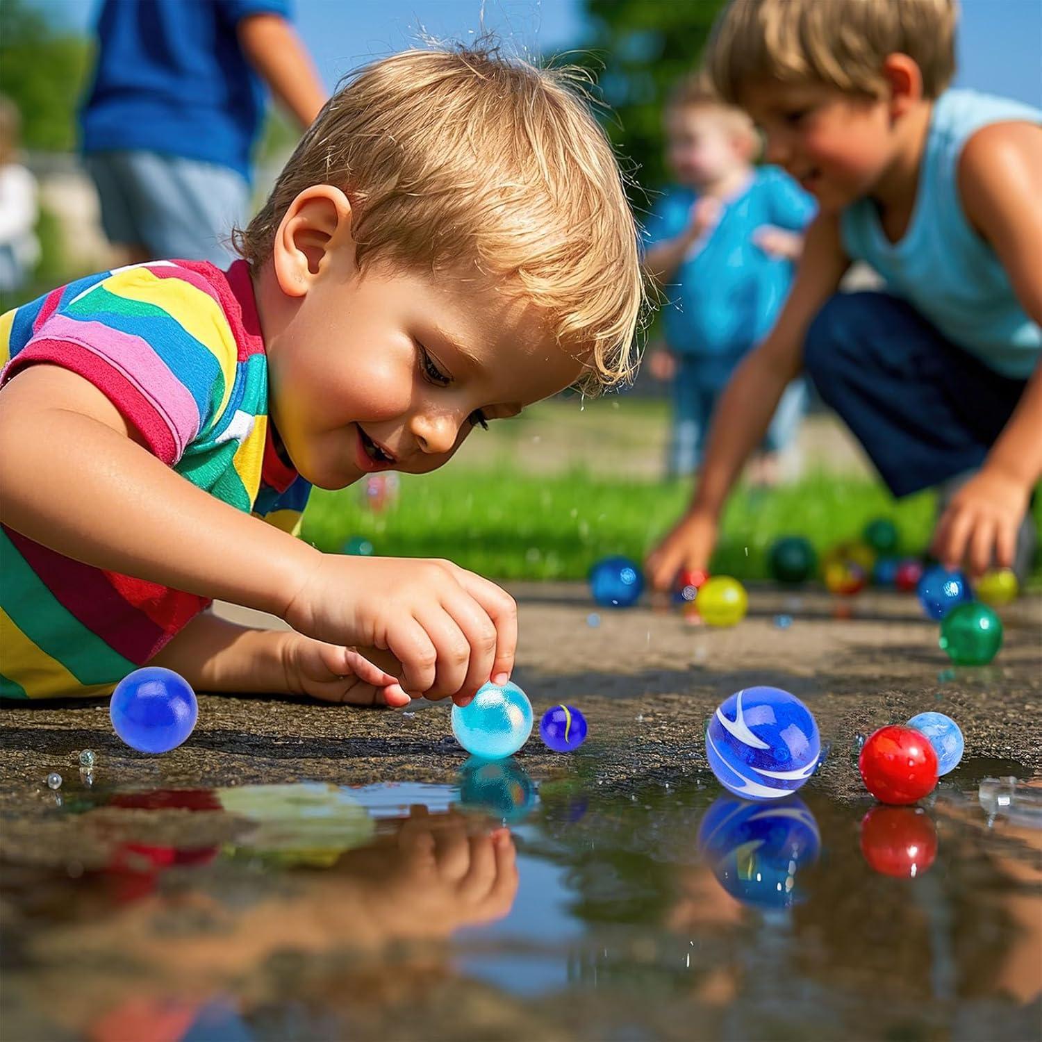 Canicas de Vidrio 85PCS SallyFashion con Bolsa - Tamaños Variados