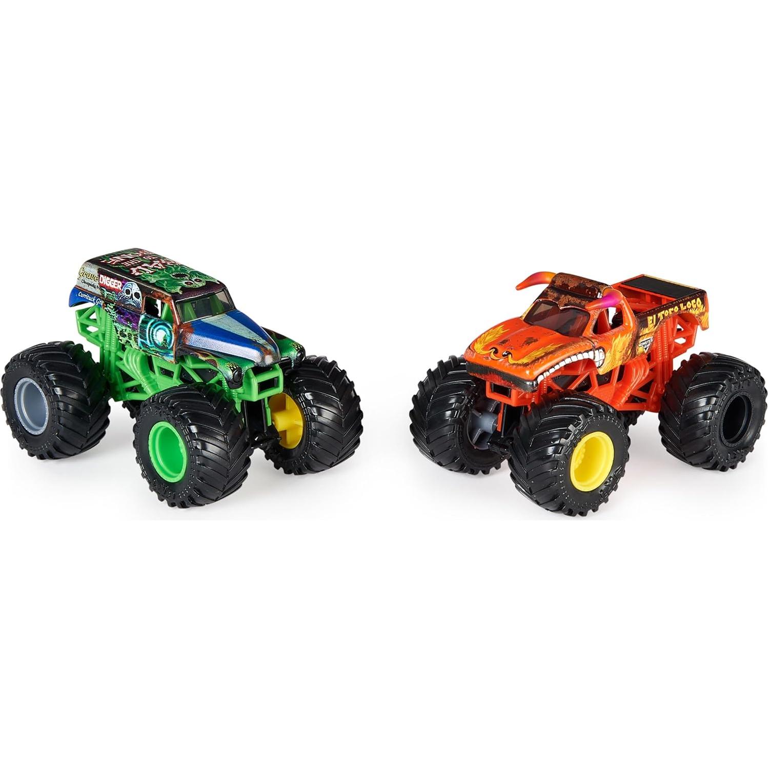 Camiones Monstruo Die-Cast 1:64 Monster Jam Grave Digger vs El Toro Loco