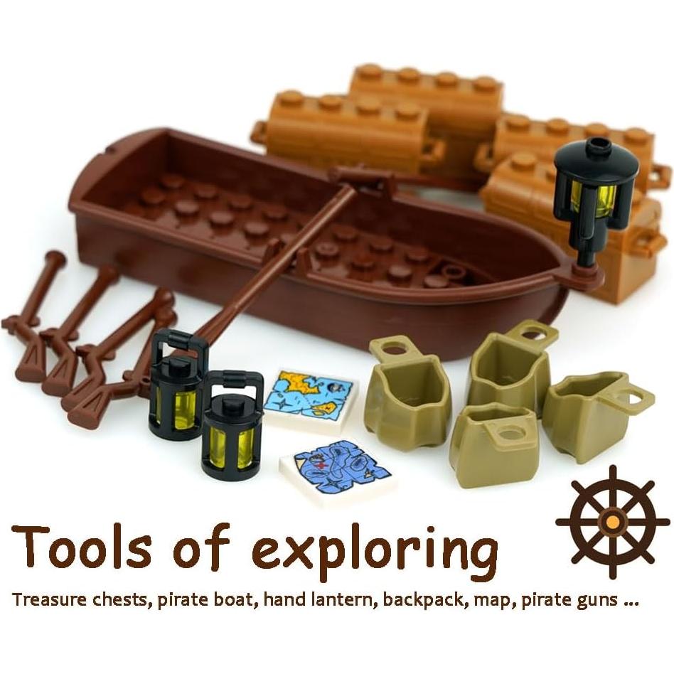 Cofre del Tesoro Pirata Pamvava 3010 con Accesorios 210 Piezas