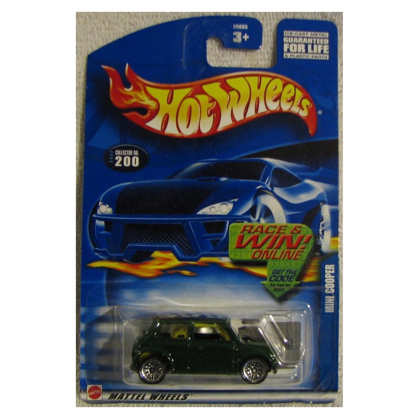 Hot Wheels Mini Cooper 2002 1:64 Verde con Techo a Cuadros