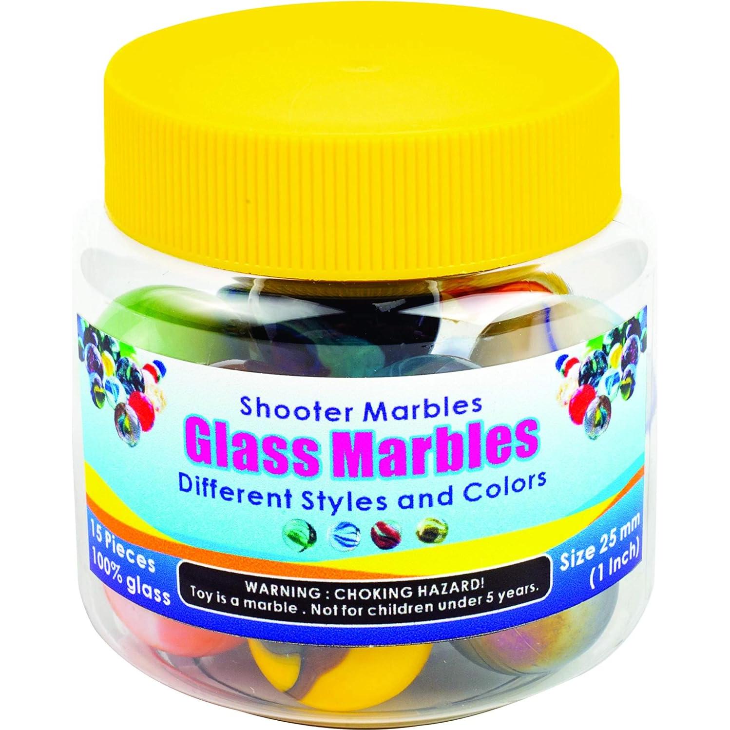 Canicas de vidrio Super Value Depot 15 piezas 2,54 cm