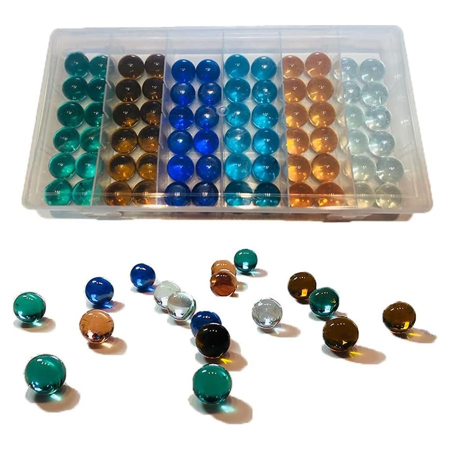 72 Canicas de Vidrio UNCOJOY en 6 Colores para Juegos