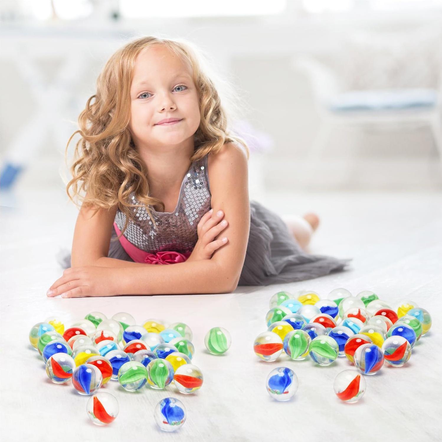 60 Canicas de Vidrio XXUOD 1.60 cm Ojo de Gato Colores