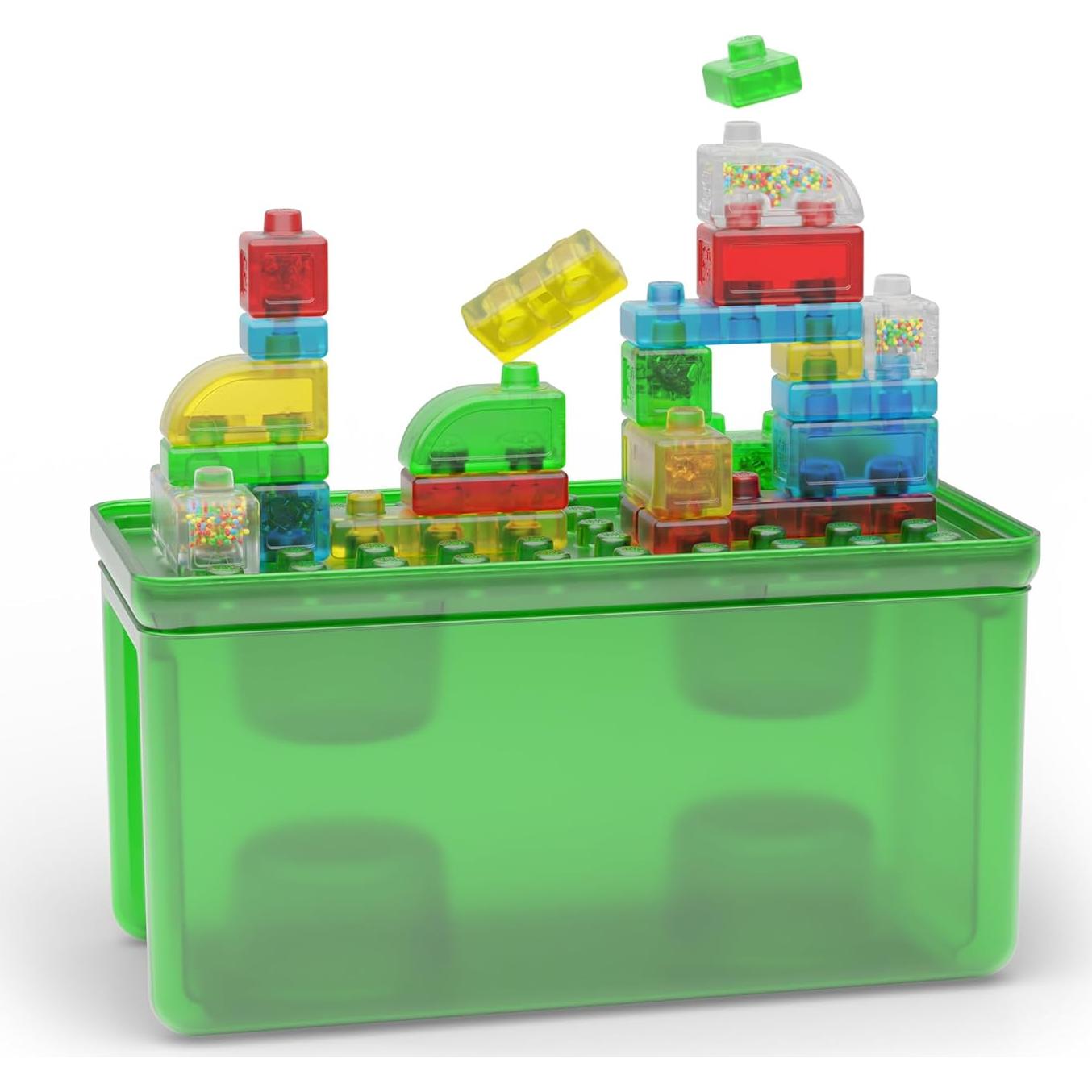 Jelly Blox Stash 'N Stack 2-en-1 Caja de Almacenamiento 30 Bloques