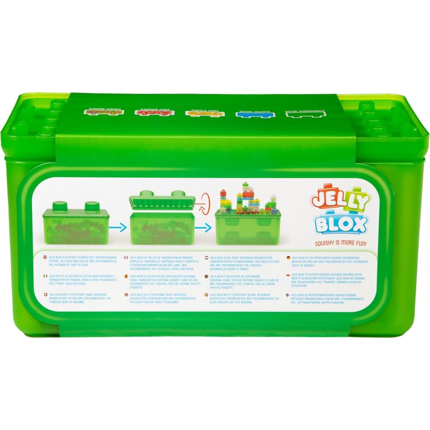 Jelly Blox Stash 'N Stack 2-en-1 Caja de Almacenamiento 30 Bloques